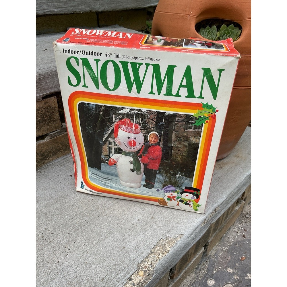Vintage Intex Inflatable Blow Up Snowman 48"